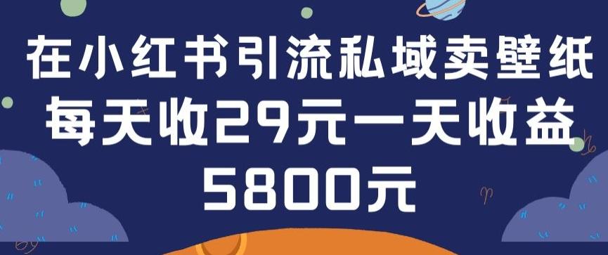 在小红书引流私域卖壁纸每张29元单日最高卖出200张(0-1搭建教程)【揭秘】-资源宝库
