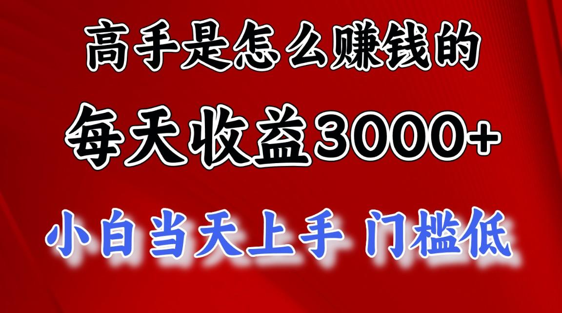 高手是怎么赚钱的，一天收益3000+ 这是穷人逆风翻盘的一个项目，非常稳…-资源宝库