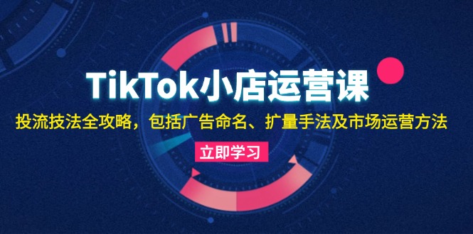 TikTok小店运营课：投流技法全攻略，包括广告命名 扩量手法及市场运营方法-资源宝库