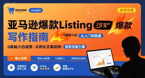 亚马逊爆款Listing写作方法，亚马逊0基础小白也能写爆款自带流量的Listing-资源宝库