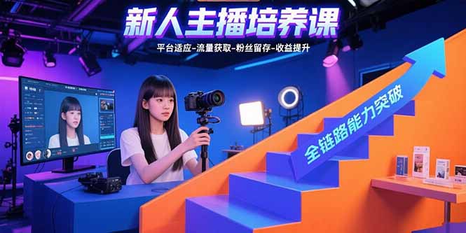 新人主播培养课：平台适应-流量获取-粉丝留存-收益提升 全链路能力突破-资源宝库
