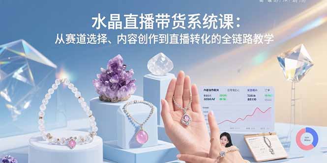 水晶直播带货系统课：从赛道选择、内容创作到直播转化的全链路教学-资源宝库