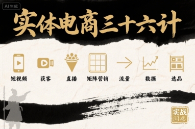 实体电商三十六计，短视频-获客-直播-矩阵营销-流量-数据-选品-资源宝库