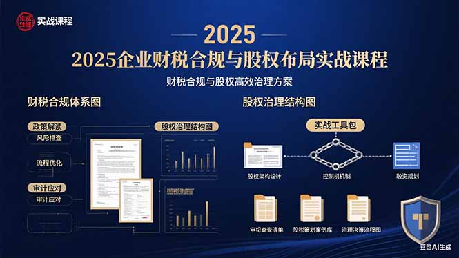 2025企业财税合规与股权布局的实战课程：财税合规与股权高效治理方案-资源宝库