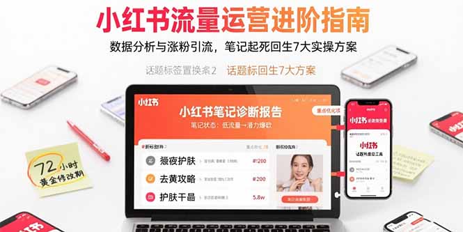 小红书流量运营进阶指南，数据分析与涨粉引流，笔记起死回生7大实操方案-资源宝库
