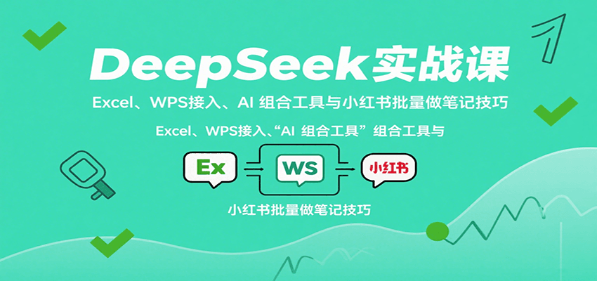 DeepSeek实战课：Excel、WPS接入、AI 组合工具与小红书批量做笔记技巧-资源宝库