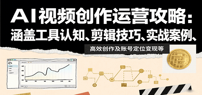 AI视频创作运营攻略：涵盖工具认知、剪辑技巧、实战案例、高效创作及账号定位变现等-资源宝库