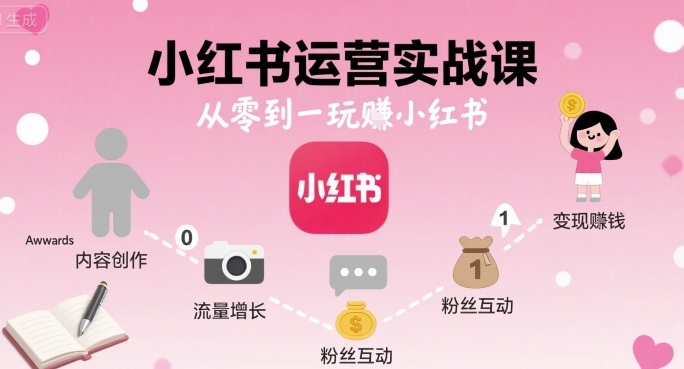 小红书运营实战课，从零到一玩賺小红书-资源宝库