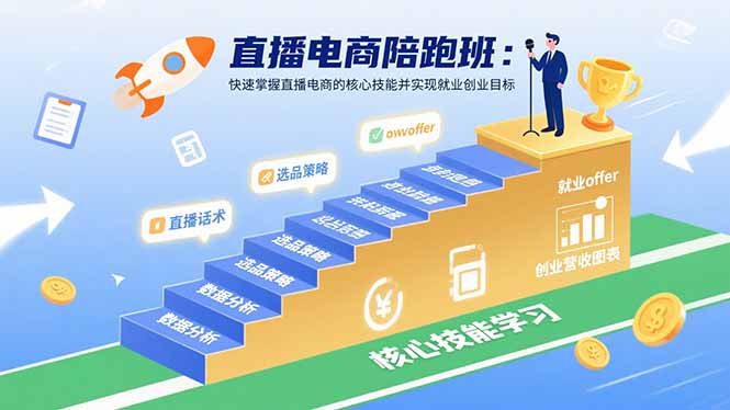 直播电商陪跑班：快速掌握直播电商的核心技能并实现就业/创业目标-资源宝库