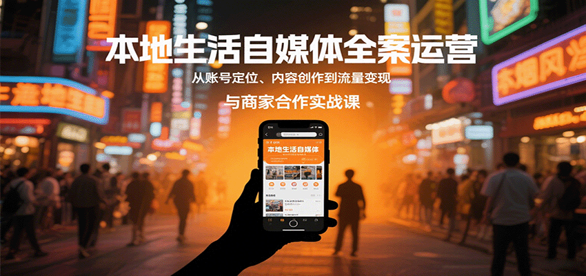 本地生活自媒体全案运营，从账号定位、内容创作到流量变现与商家合作实战课-资源宝库