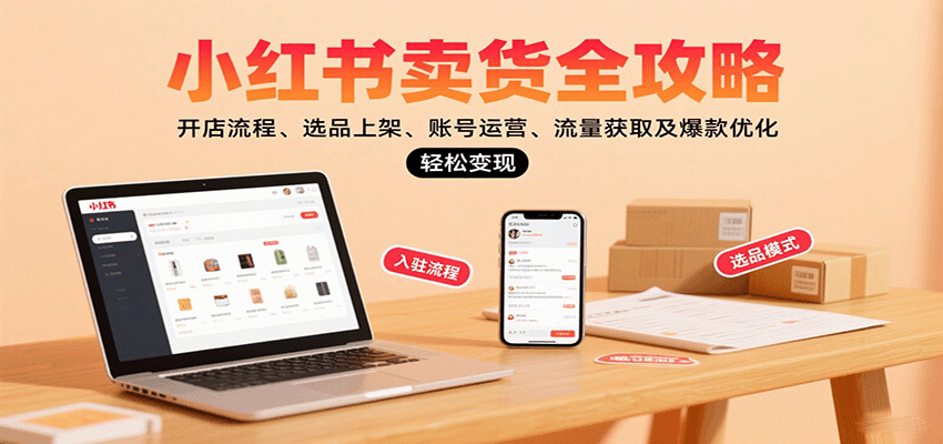 小红书卖货全攻略：开店流程、选品上架、账号运营、流量获取及爆款优化，轻松变现-资源宝库