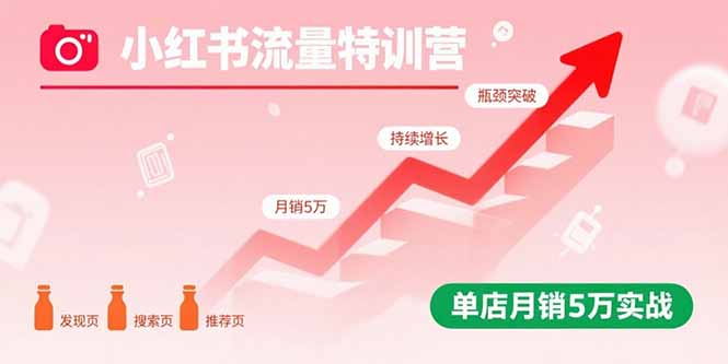 小红书流量特训营：突破流量瓶颈，实现店铺持续增长，单店月销5万实战-资源宝库