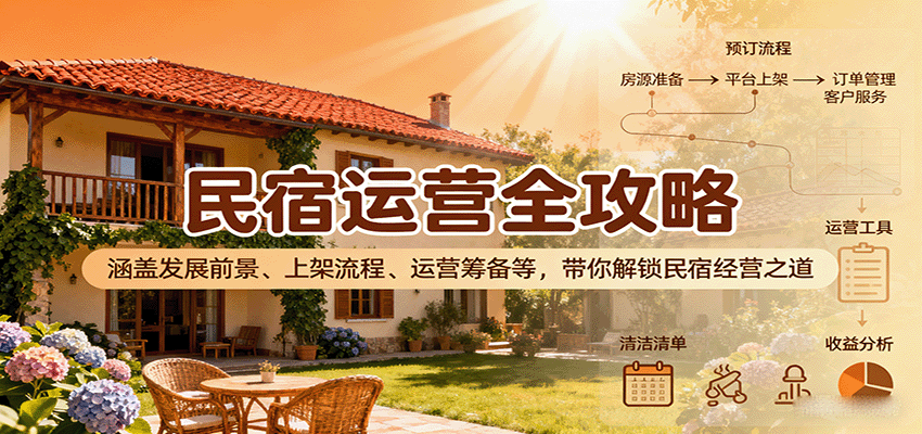民宿运营全攻略：涵盖发展前景、上架流程、运营筹备等，带你解锁民宿经营之道-资源宝库