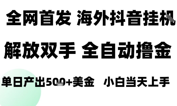 海外抖音无人直播，单日产出1.5k+，长期稳定，新手可玩，无脑操作【揭秘】-资源宝库