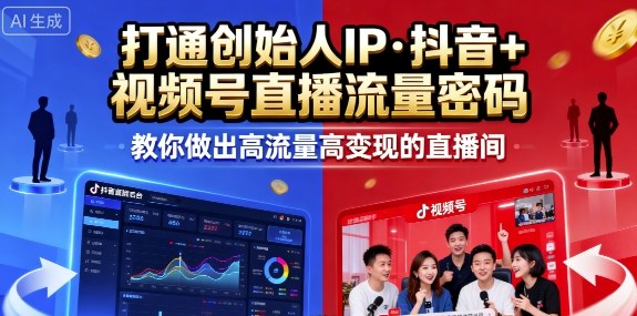 25年直播9-10两期线下课，打通创始人IP，抖音+视频号直播流量密码，教你做出高流量高变现的直播间-资源宝库