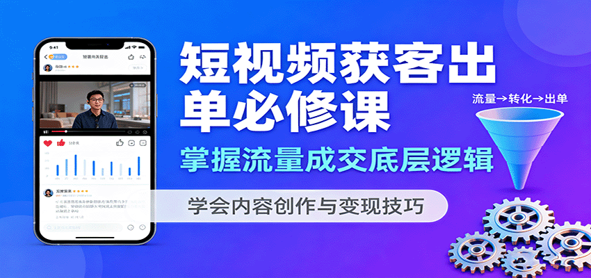 短视频获客出单必修课：掌握流量成交底层逻辑，学会内容创作与变现技巧-资源宝库
