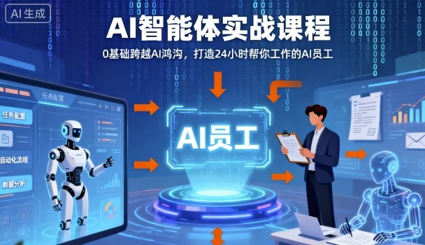 Ai智能体实战课程，0基础跨越Ai鸿沟，打造24小时帮你工作的Ai员工，打破常规，以实战定义Ai-资源宝库