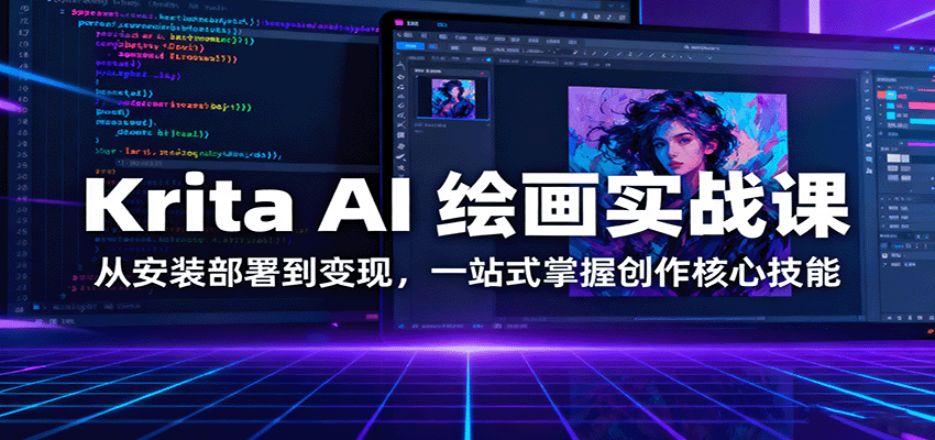 Krita AI 绘画实战课：从安装部署到变现，一站式掌握创作核心技能-资源宝库