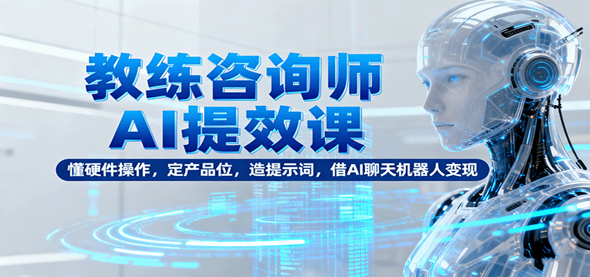 教练咨询师AI提效课：懂硬件操作，定产品位，造提示词，借AI聊天机器人变现-资源宝库