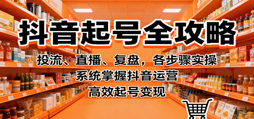 抖音起号全攻略，投流、直播、复盘，各步骤实操，系统掌握抖音运营，高效起号变现-资源宝库