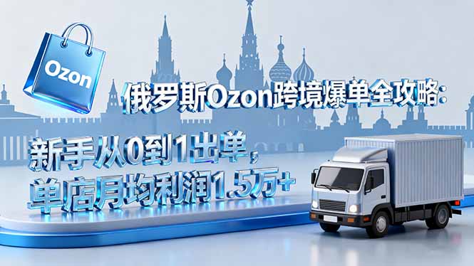 俄罗斯Ozon跨境爆单全攻略：新手从0到1出单，单店月均利润1.5万+-资源宝库