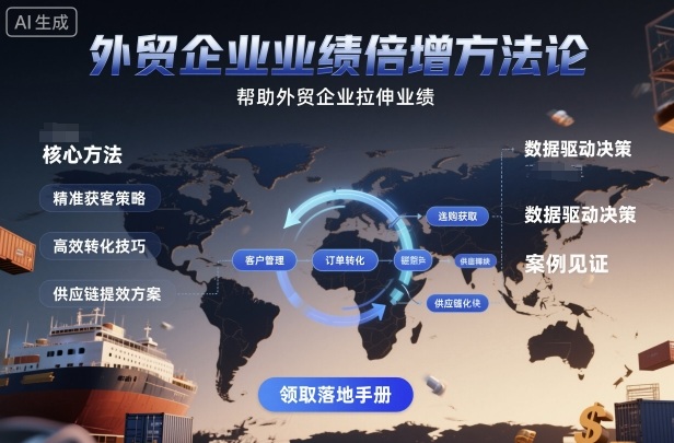 外贸企业业绩倍增方法论，帮助外贸企业拉伸业绩-资源宝库