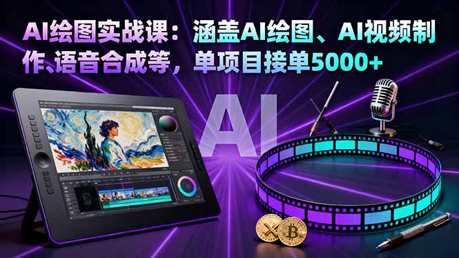 AI绘图实战课：涵盖AI绘图、AI视频制作、语音合成等，单项目接单5000+-资源宝库