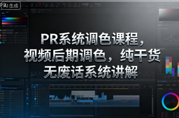 PR系统调色课程，视频后期调色，纯干货无废话系统讲解-资源宝库