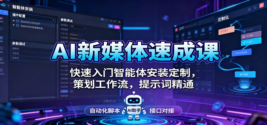 AI新媒体速成课：快速入门智能体安装定制，策划工作流，提示词精通-资源宝库