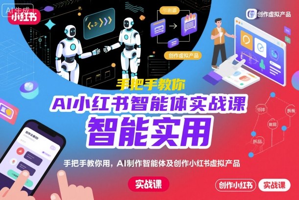 AI小红书智能体实战课，手把手教你用AI制作智能体及创作小红书虚拟产品，提效+内容商业化-资源宝库