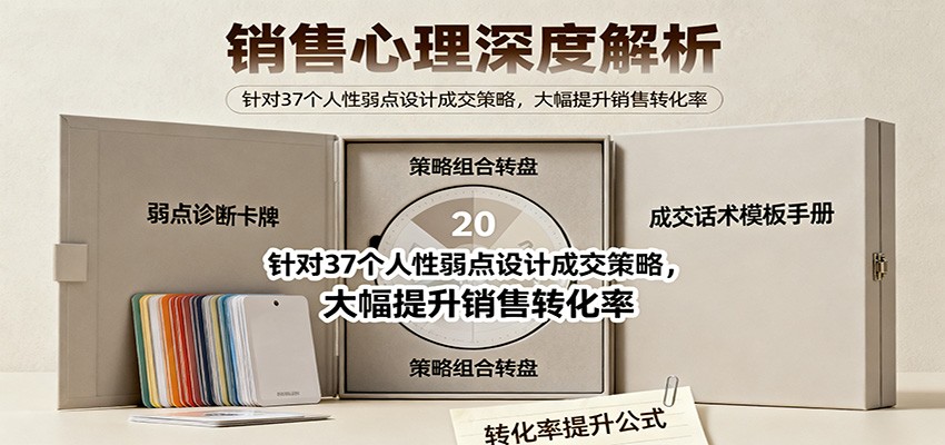 销售心理深度解析：针对37个人性弱点设计成交策略，大幅提升销售转化率！-资源宝库
