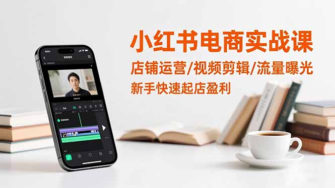 小红书电商实战课：店铺运营/视频剪辑/流量曝光，新手快速起店盈利-资源宝库