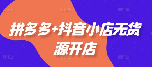拼多多+抖音小店无货源开店，包括：选品、运营、基础、付费推广、爆款案例等(更新25年11月)-资源宝库