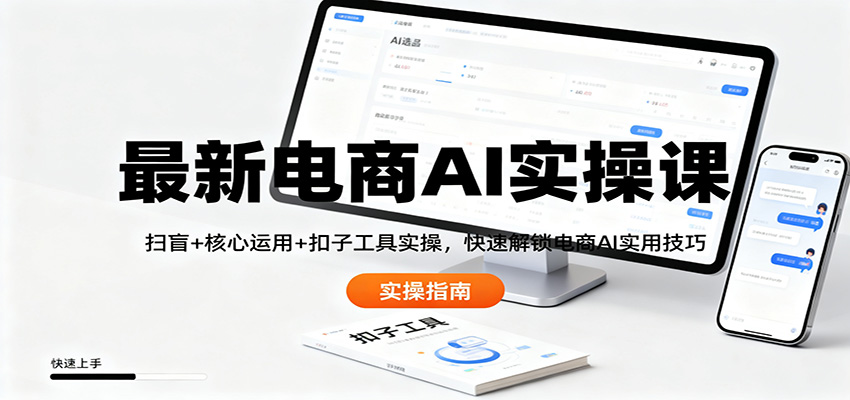 最新电商AI实操课：扫盲+核心运用+扣子工具实操，快速解锁电商AI实用技巧-资源宝库