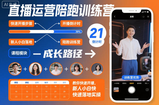 直播运营陪跑训练营，教你快速开播，新人小白快速落地实操-资源宝库