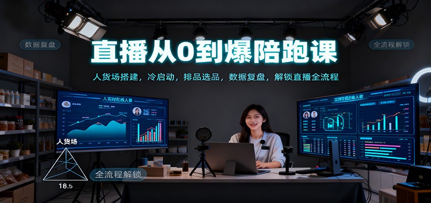 直播从0到爆陪跑课：人货场搭建，冷启动，排品选品，数据复盘，解锁直播全流程-资源宝库