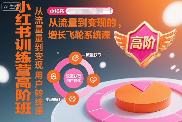小红书训练营高阶班,从流量到变现的增长飞轮系统课