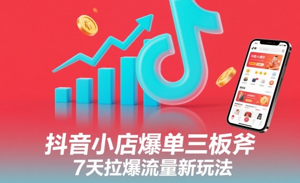 抖音小店爆单三板斧，7天拉爆流量新玩法-资源宝库