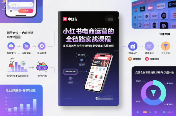 小红书电商运营的全链路实战课程，系统覆盖从账号搭建到商业变现的完整流程-资源宝库