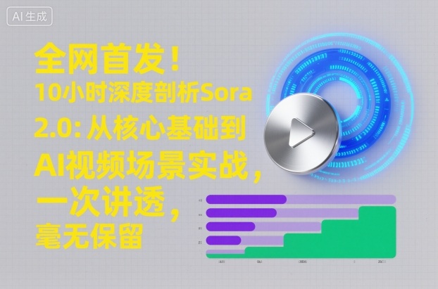 全网首发！10小时深度剖析Sora 2.0：从核心基础到AI视频场景实战，一次讲透，毫无保留-资源宝库