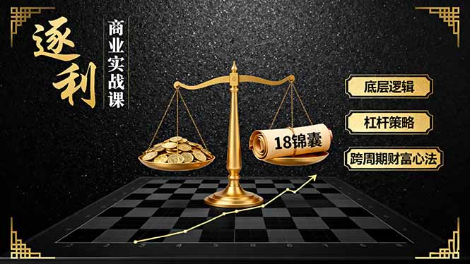 《逐 利》商业实战课，底层逻辑、杠杆策略、18锦囊，跨周期财富心法(更新-资源宝库