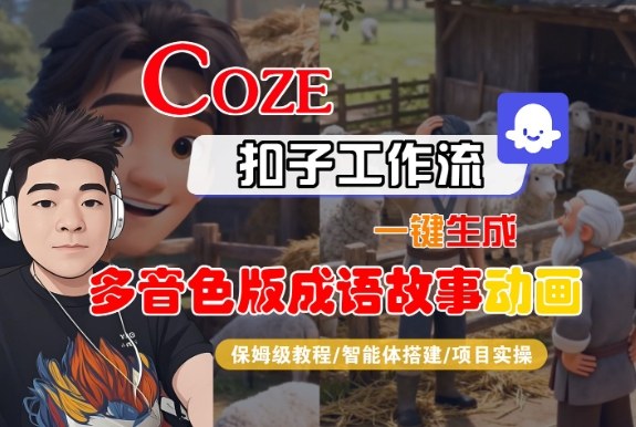 Coze扣子智能体工作流一键生成“多音色版成语故事“动画，全流程保姆级教学-资源宝库