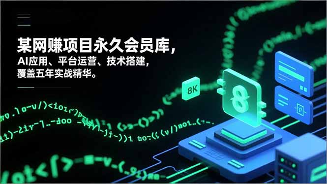 网赚项目永久会员库，AI应用、平台运营、技术搭建，覆盖五年实战精华-资源宝库