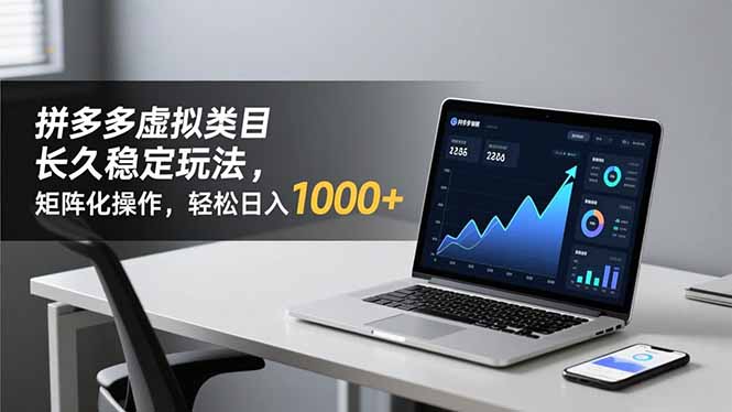 拼多多虚拟类目长久稳定玩法 矩阵化操作，轻松日入 1000+-资源宝库