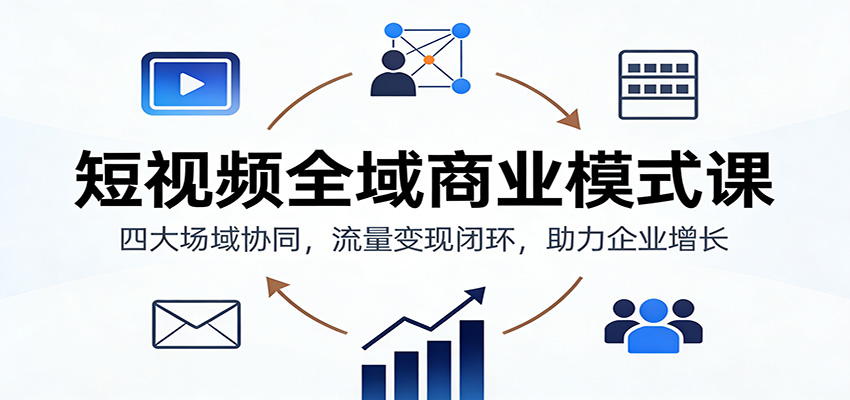 短视频全域商业模式课：四大场域协同，流量变现闭环，助力企业增长-资源宝库