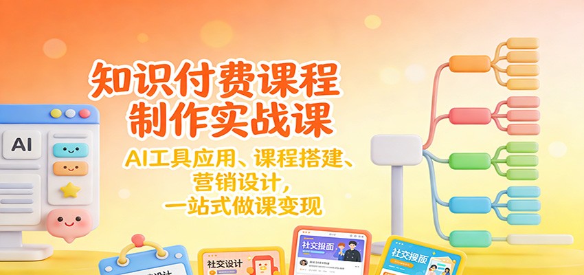 知识付费课程制作实战课：AI工具应用 、课程搭建、营销设计，一站式做课变现-资源宝库