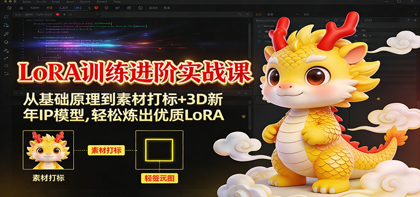 LoRA训练进阶实战课：从基础原理到素材打标+3D新年IP模型，轻松炼出优质LoRA-资源宝库