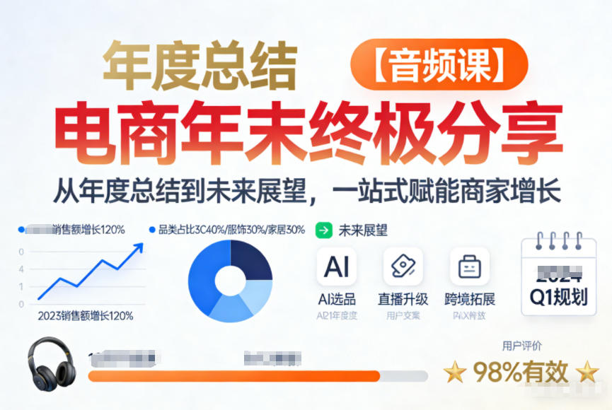 电商年未终极分享，从年度总结到未来展望，一站式赋能商家增长【音频课】-资源宝库