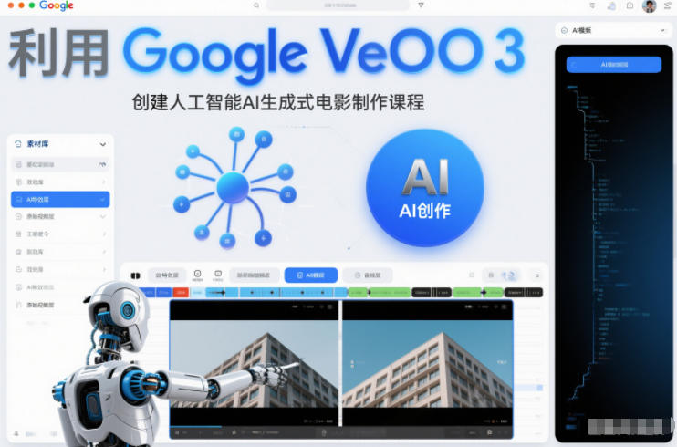 利l用Google Veo 3创建人工智能AI生成式电影制作课程，使用人工智能的力量创建令人惊叹的视频-资源宝库