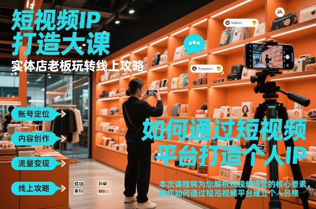 短视频ip打造大课，实体店老板玩转线上攻略-资源宝库